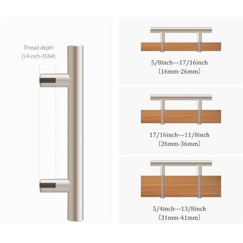 30 Pack 5" Brushed Nickel Drawer Cabinet Pulls 3" hole centers multisize screws - Picture 6 of 7